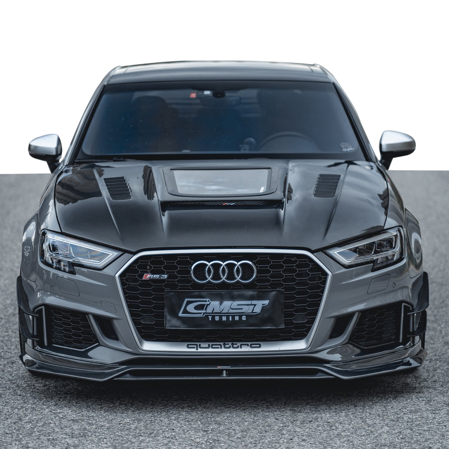 HIGH QUALITY BODY PARTS CAR KITS FRONT LIP for Audi RS3 CARBON FIBER HOOD WIDE FLARES REAR SPOILER FIT FOR Audi RS3 bodykit